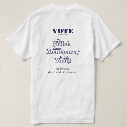 T-shirt CHB Dems Hudak Montgomery Young (Design achterkant)