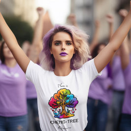 T-shirt CHEMIS-TREE rainbow 80 s tree blanco