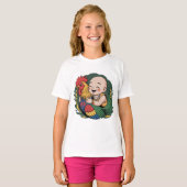 T-Shirt | Chloe Baby knuffelt de haan (Voorkant volledig)