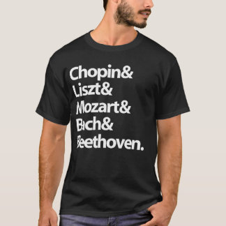 T-shirt: Chopin, Mozart, Litz, Bethoven T-shirt