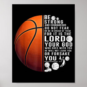 T-shirt Christelijk Basketbal Deuteronomium 31 6 Poster