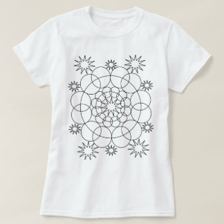 T-shirt - Cirkels en sterren Mandala naar kleur
