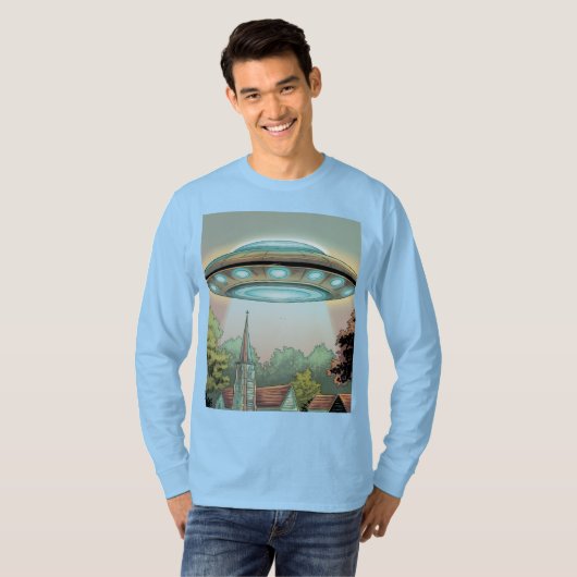 T-shirt Comic Style UFO Afbeelding (Voorkant volledig)
