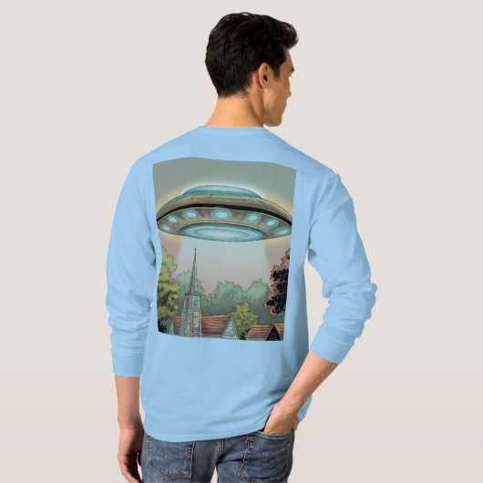 T-shirt Comic Style UFO Afbeelding (Achterkant volledig)