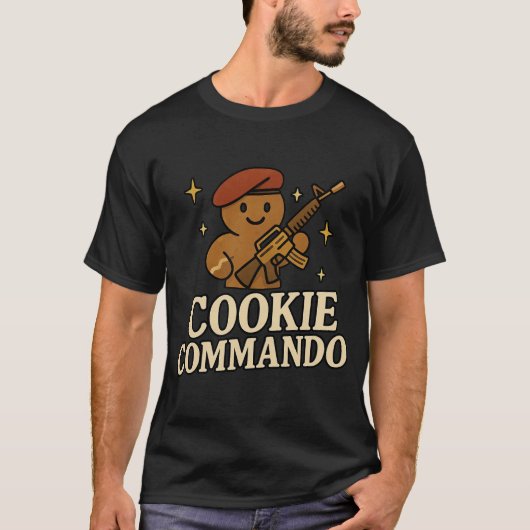 T-Shirt Cookie Commando – Red Beret Edition (Voorkant)