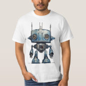 T-shirt Cosmic Whimsy: Sci Fi robotontwerp (Voorkant)