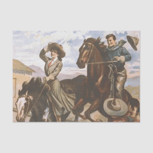 T-SHIRT Cowgirl Old School Tissuepapier (Voorkant)