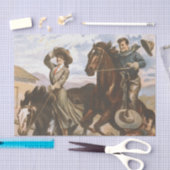 T-SHIRT Cowgirl Old School Tissuepapier (Craft)