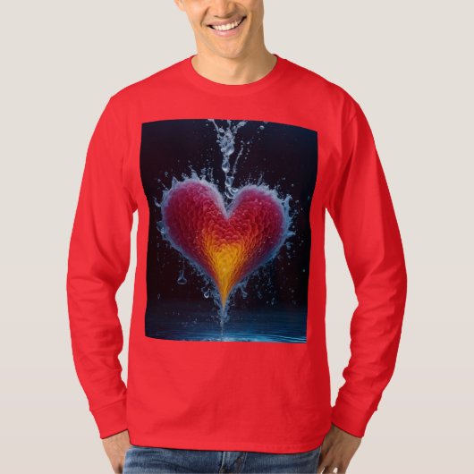 T-shirt "Crimson Cascade: Dynamische Verdunning in (Voorkant)