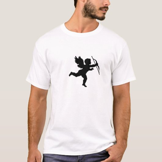T-shirt Cupid Effen Zwart (Voorkant)