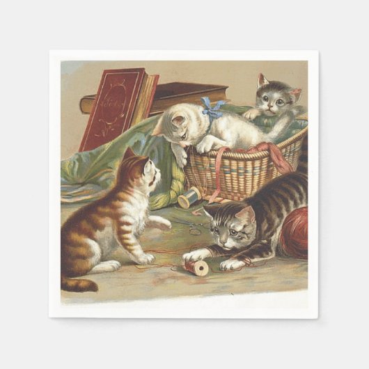 T-SHIRT Curieuze kat Servet (Voorkant)