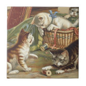 T-SHIRT Curieuze kat Tegeltje (Voorkant)