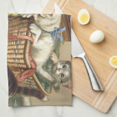 T-SHIRT Curieuze kat Theedoek (Quarter Fold)