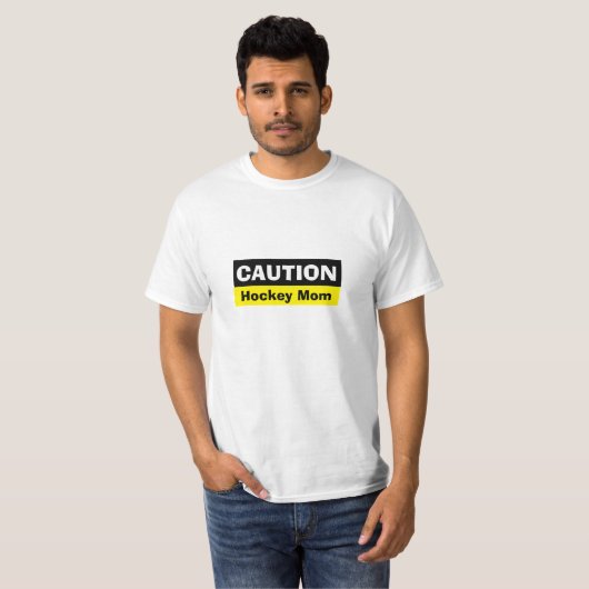T-Shirt - Custom Caution Hockey Mam (Voorkant volledig)