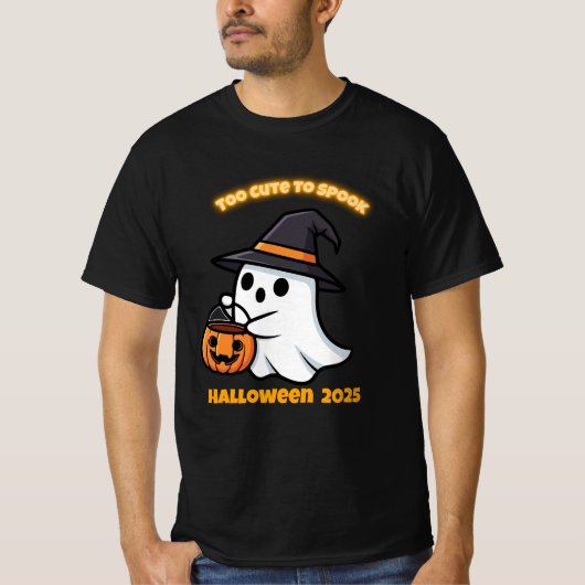 T-Shirt Cute Spook | Minimalist Kawaii Ghost Hallo (Voorkant)