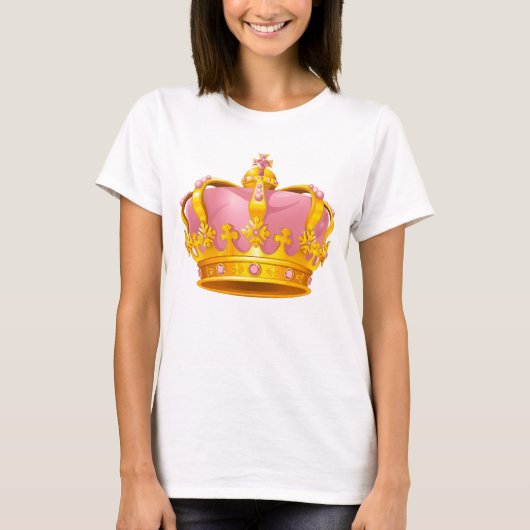 T-Shirt, dames roze/goudkroon T-shirt (Voorkant)