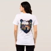 T-Shirt Dames Tri-blend Vogel hartvorm print (Achterkant volledig)