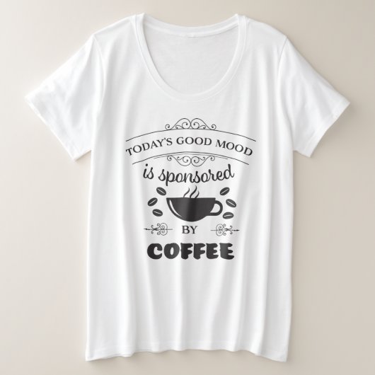 T-Shirt, dameskoffie Grote Maat T-shirt (Design voorkant)