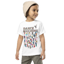 T-shirt dansmachine kleurrijke mensen illustratie