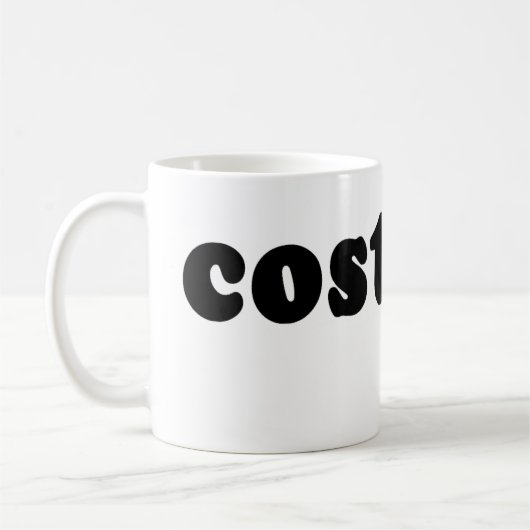 T shirt dat alleen COSTUME zegt Koffiemok (Links)