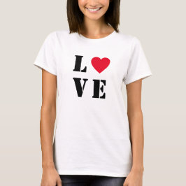 T-Shirt, de basis van Love Heart Women T-shirt