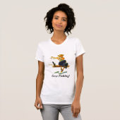 T-shirt Design Gone Vist Lady Baiting Hook Fish (Voorkant volledig)