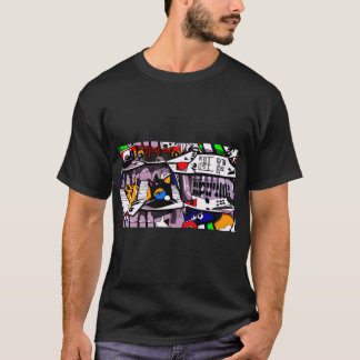 T-shirt design met cartoon afbeeldingen