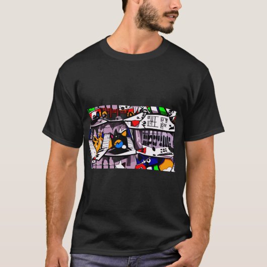 T-shirt design met cartoon afbeeldingen (Voorkant)
