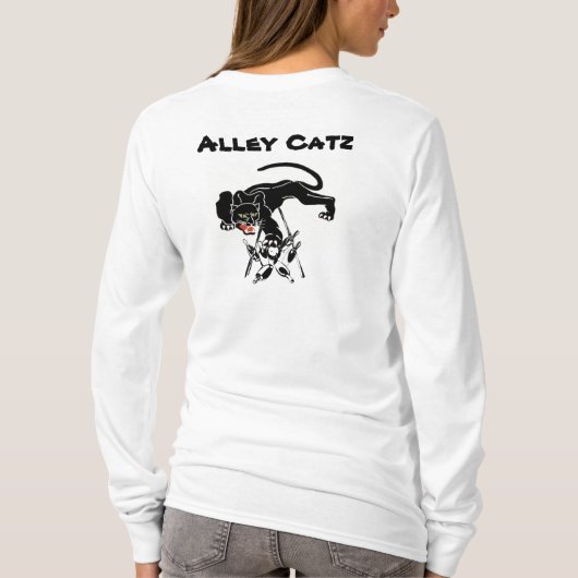 T-shirt Design Retro Alley Catz Black Cat Bowling (Achterkant)