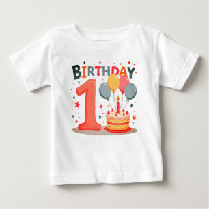 T-shirt design voor de verjaardag van een eenjarig