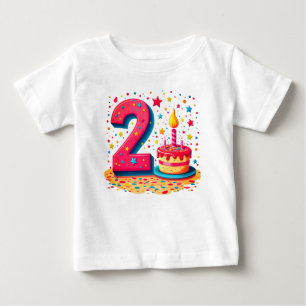T-shirt design voor de verjaardag van een tweejari