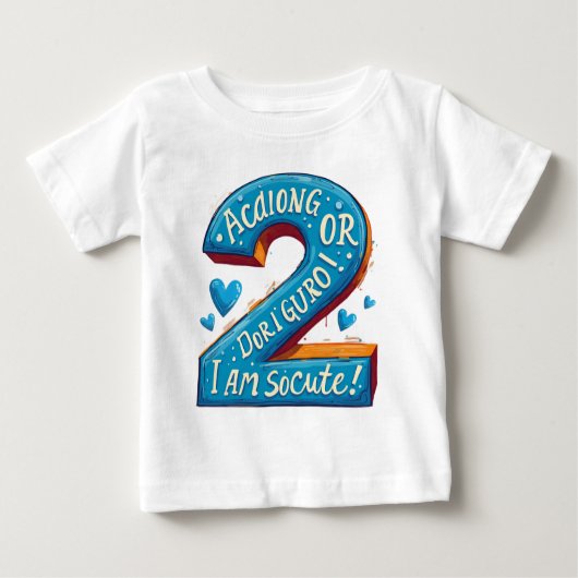 T-shirt design voor de verjaardag van een tweejari (Voorkant)