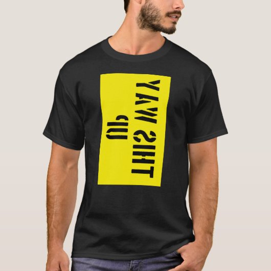 T-shirt 'Deze kant boven' (Voorkant)
