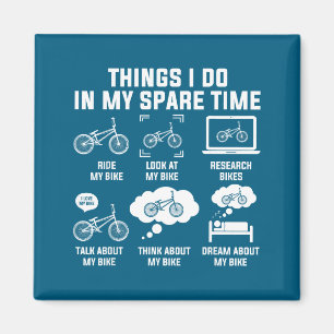 T-Shirt Dingen Vrije Tijd Fiets Magneet
