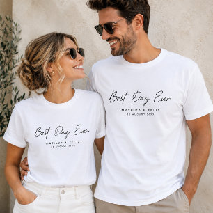 T-shirt   Douane beste dag ooit trouwkoppel shirt
