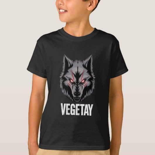 T-shirt dreigende wolf met gloeiende rode ogen (Voorkant)