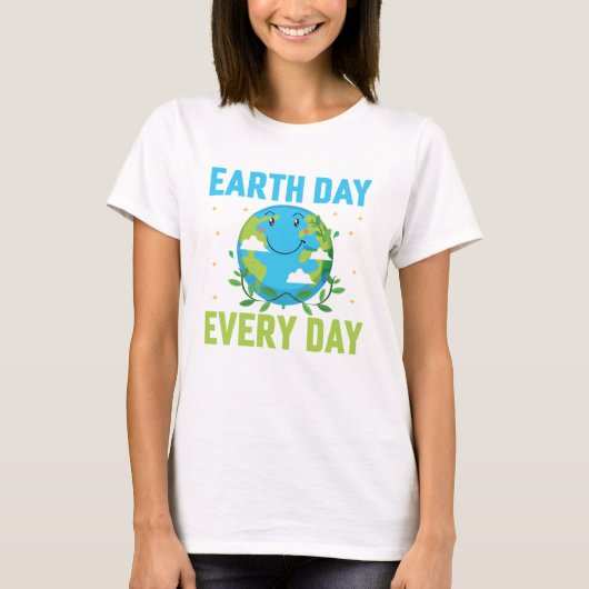 T-shirt 'Earth Day Every day' (Voorkant)