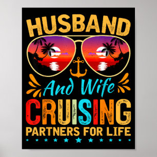 T-shirt Echtgenoot Echtgenote Zeilen Vakantie Poster