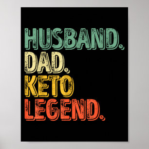 T-shirt Echtgenoot Vader Keto Legende Vaderdag Poster