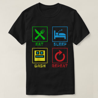 T-shirt 'Eet Slaap Dash Herhaal Gamer', Leven van