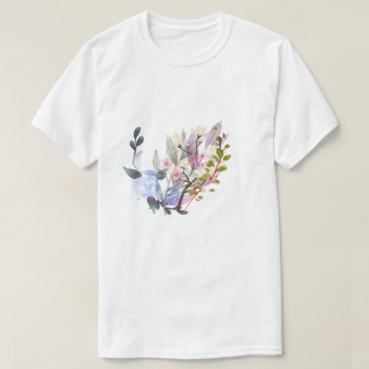 T-Shirt Elegant Botanical Flower & Leaf Art  (Design voorkant)