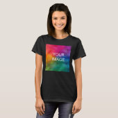 T-Shirt Elegant zwarte moderne Sjabloon voor vrouw (Voorkant volledig)