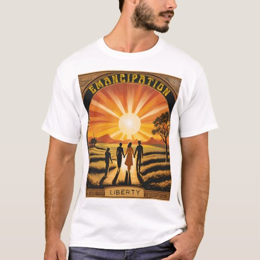 T-shirt "Emancipation Sunrise" – Celebrate Freedom (Voorkant)