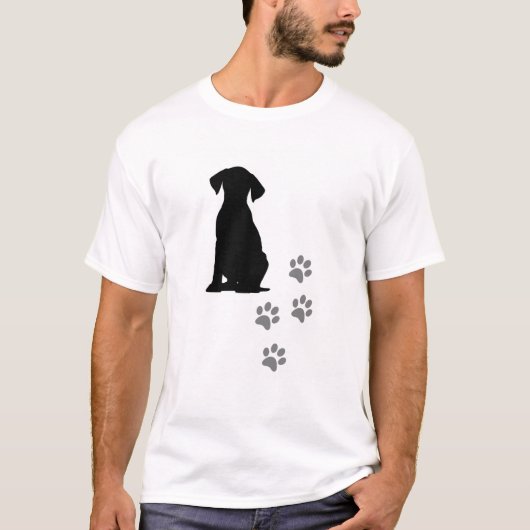 T-Shirt Empreintes de Pattes & Chien Mignon - Dog (Voorkant)