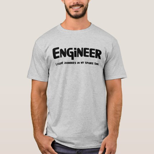 T-shirt Engineer Zombie Fighter (Voorkant)