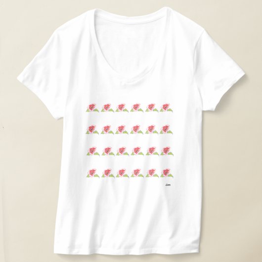 T-shirt: Exotische bloemen T-shirt (Laagn)