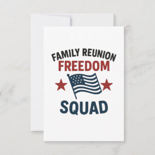 T-Shirt Familie Reünie Freedom Squad – USA Patriot RSVP Kaartje