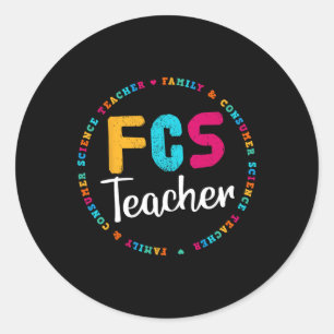 T-shirt FCS-leraar - verkiesbare leraar - FACS-ler Ronde Sticker