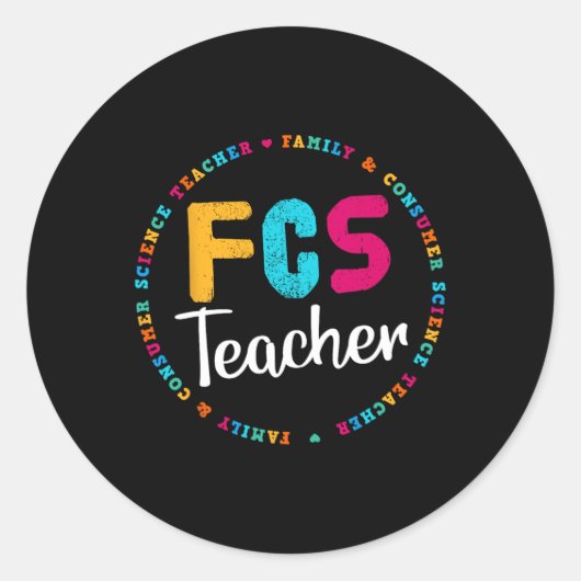 T-shirt FCS-leraar - verkiesbare leraar - FACS-ler Ronde Sticker (Voorkant)