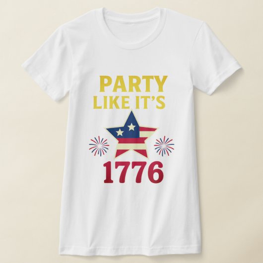 T-shirt 'Feest als het 1776 is' (Laagn)